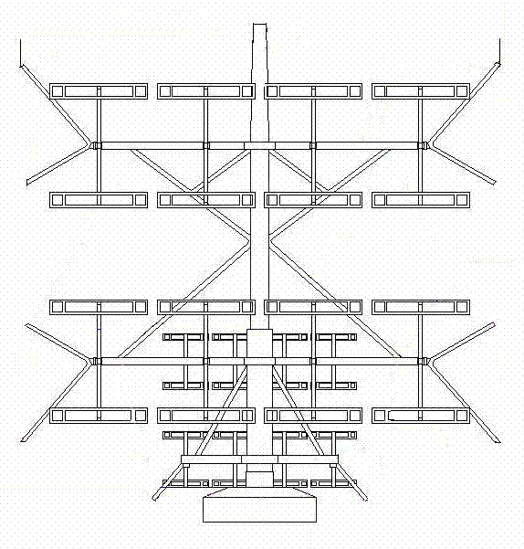 H-face array shortwave logarithm three-dimensional array antenna