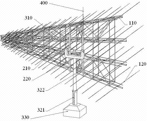 H-face array shortwave logarithm three-dimensional array antenna