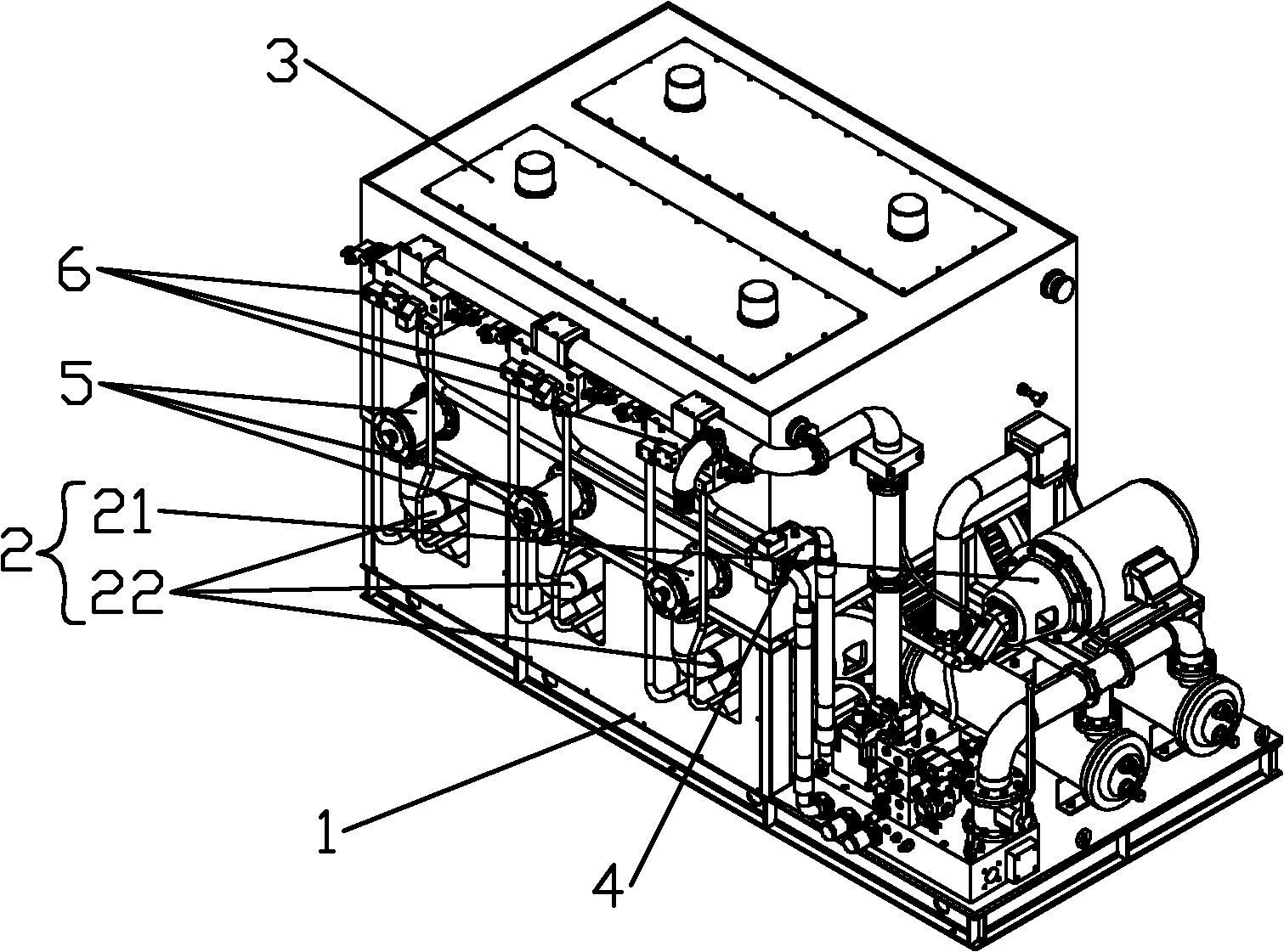 Large-scale upper oil tank hydraulic power unit