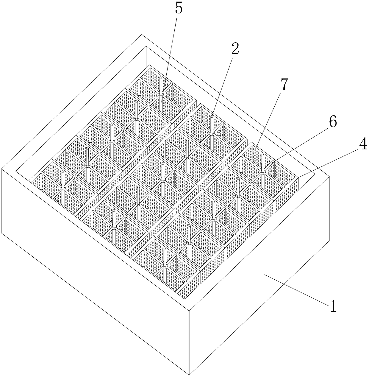 Laminated factory-like efficient aquaculture porous shrimp nest