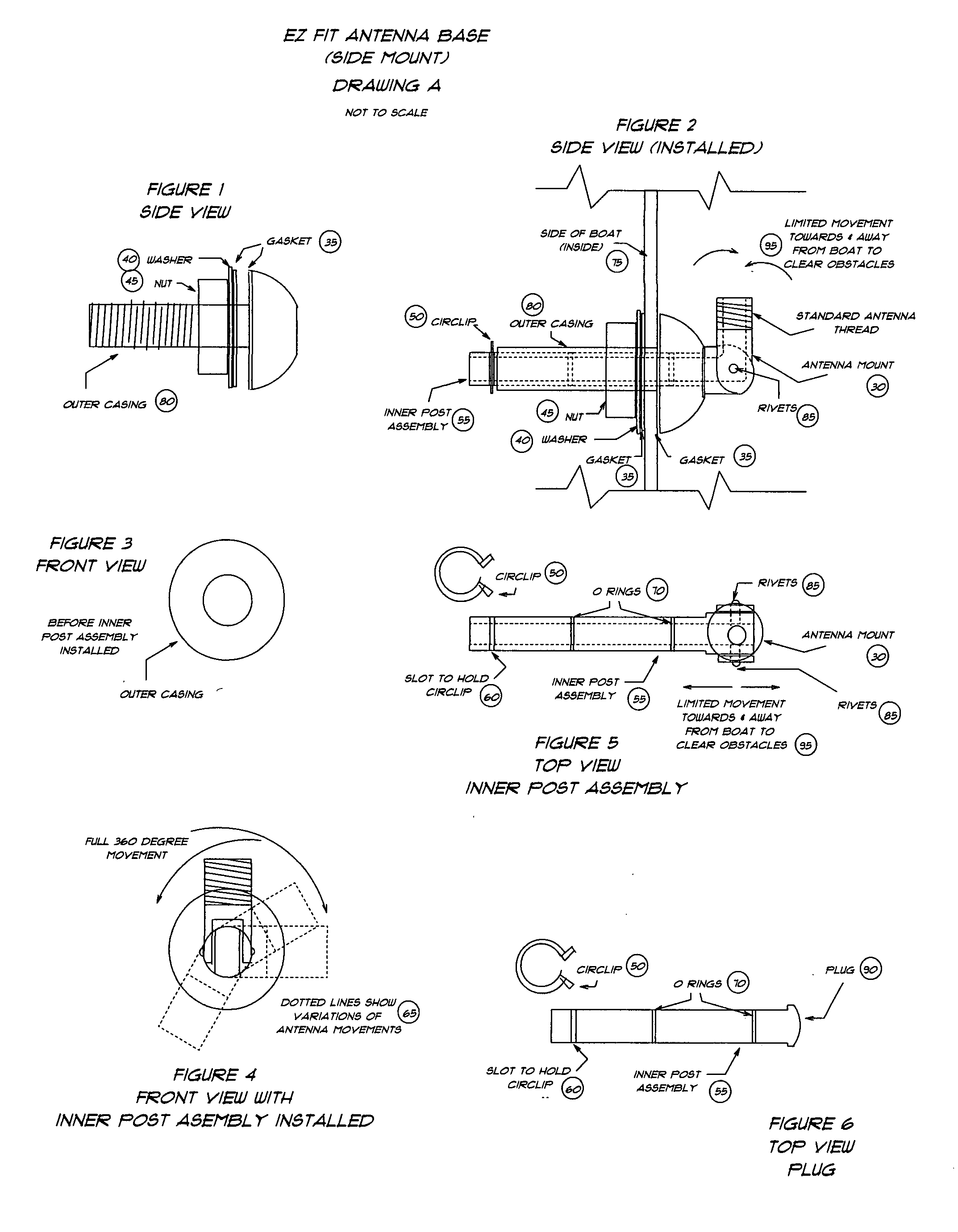 EZ fit antenna base (side mount)