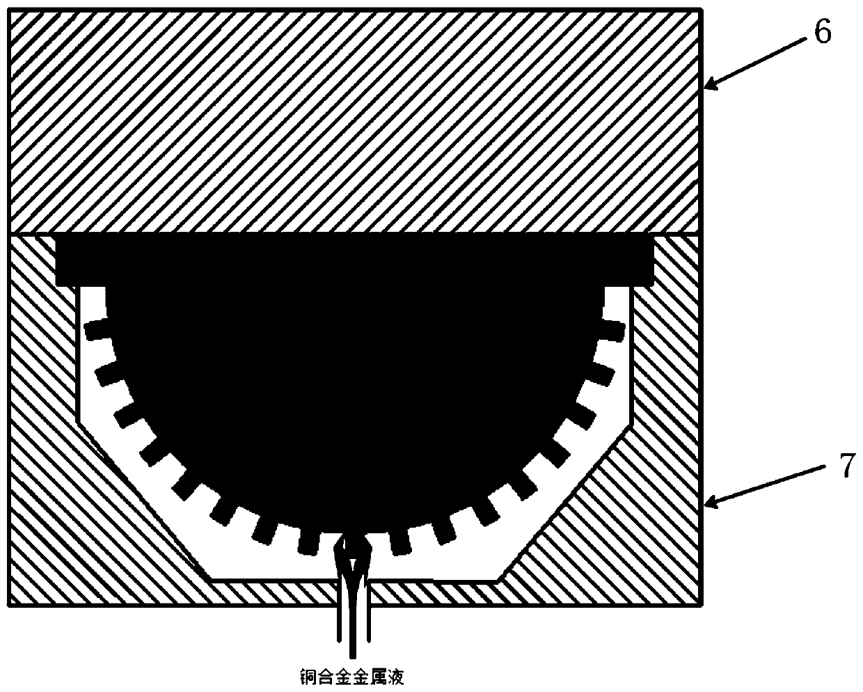 A copper-based graphite self-lubricating composite part for low speed and heavy load and its manufacturing method