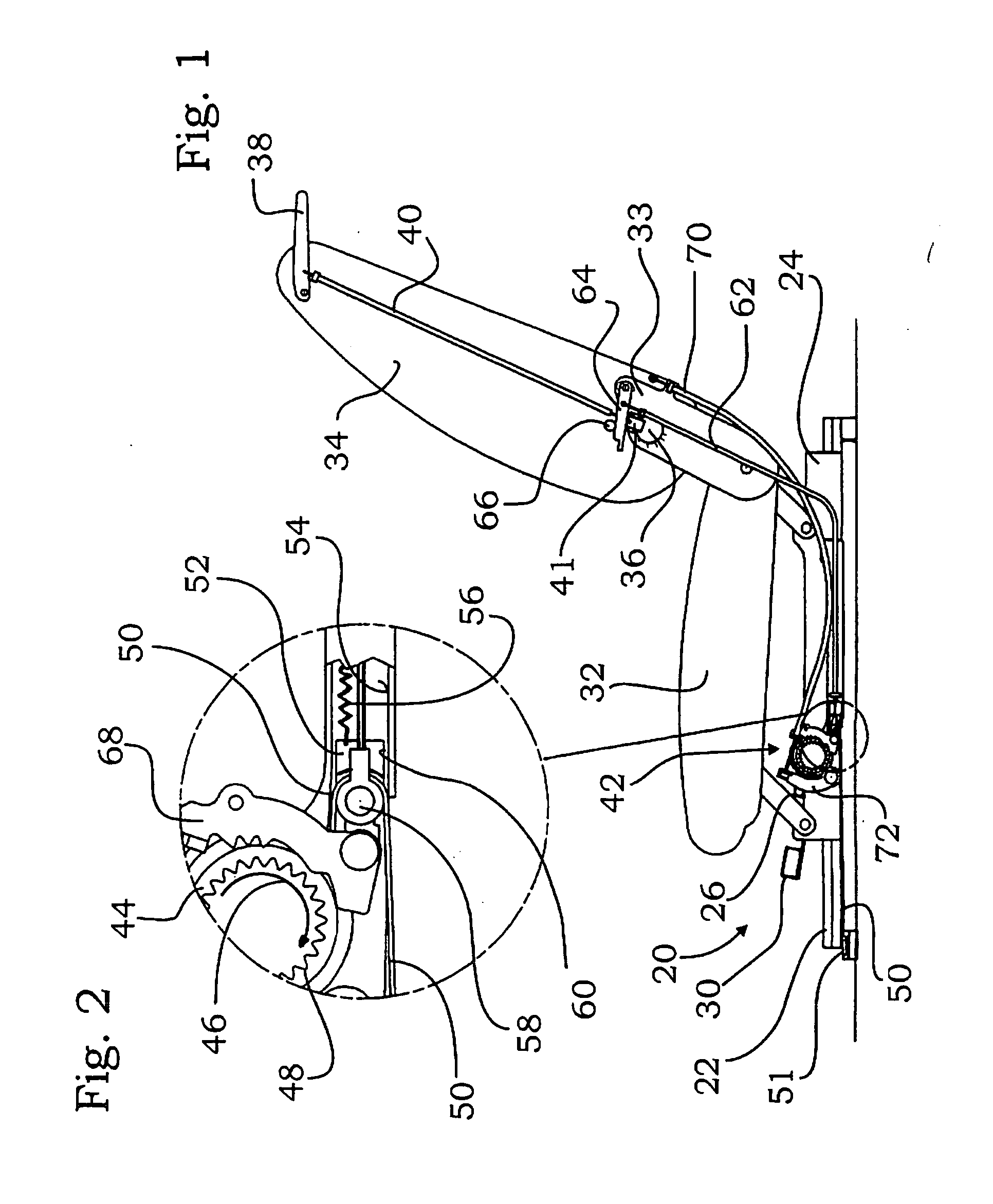 Forwardly movable vehicle seat with an underframe and two pairs of rails