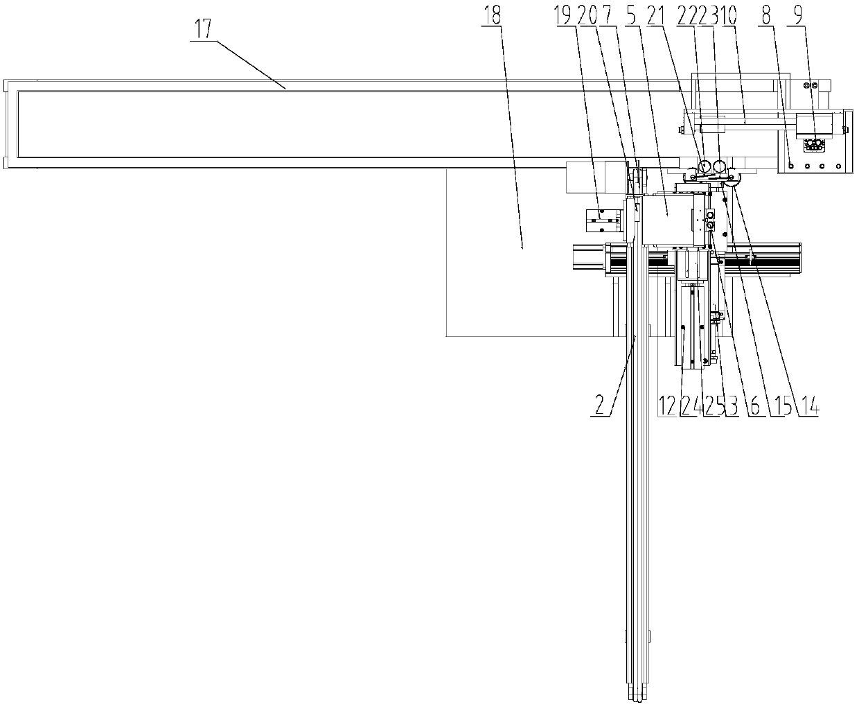 Full-automatic material management and packaging device of shaft-like workpiece