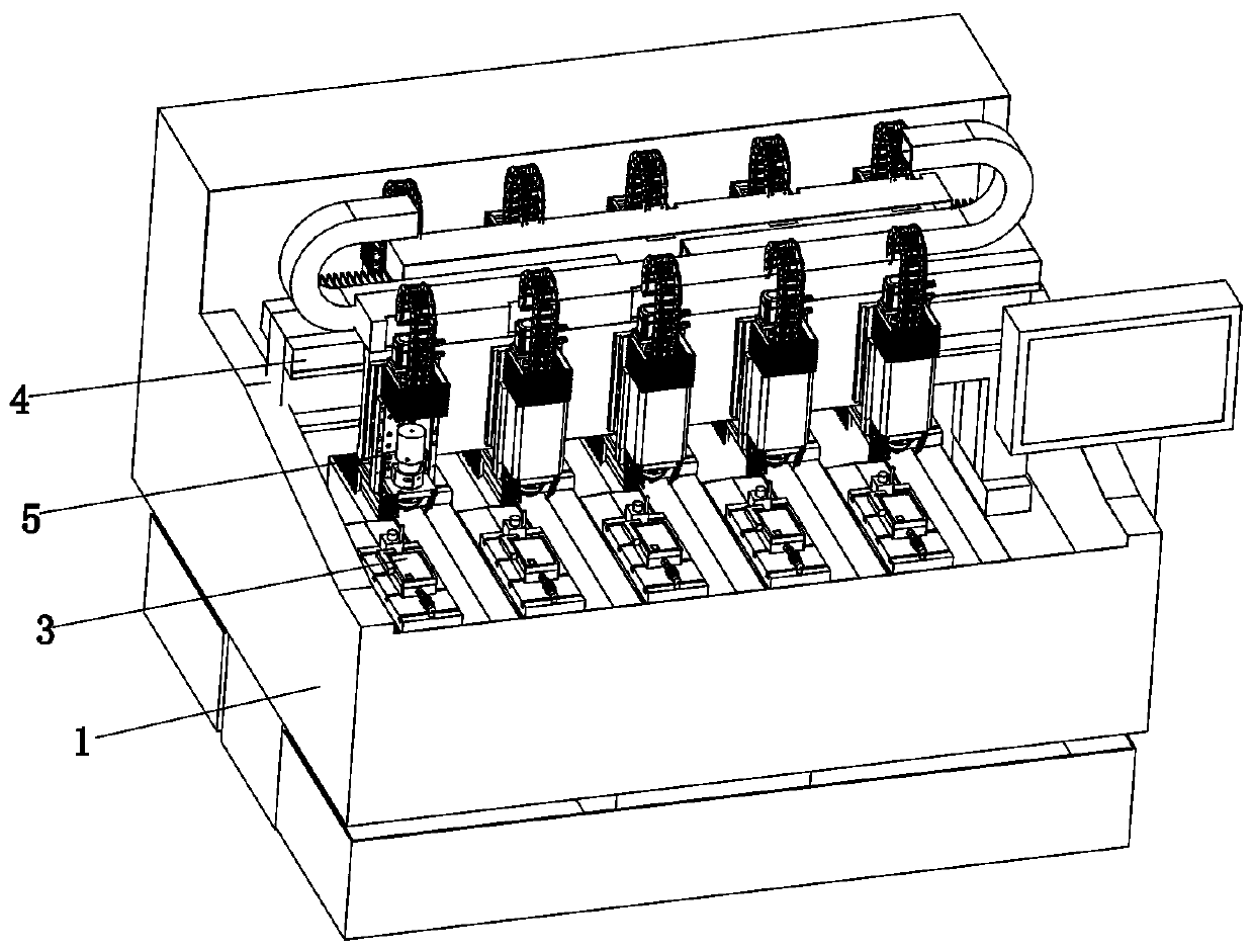 Multi-station crossed type glass sheet automatic carving machine and carving process thereof