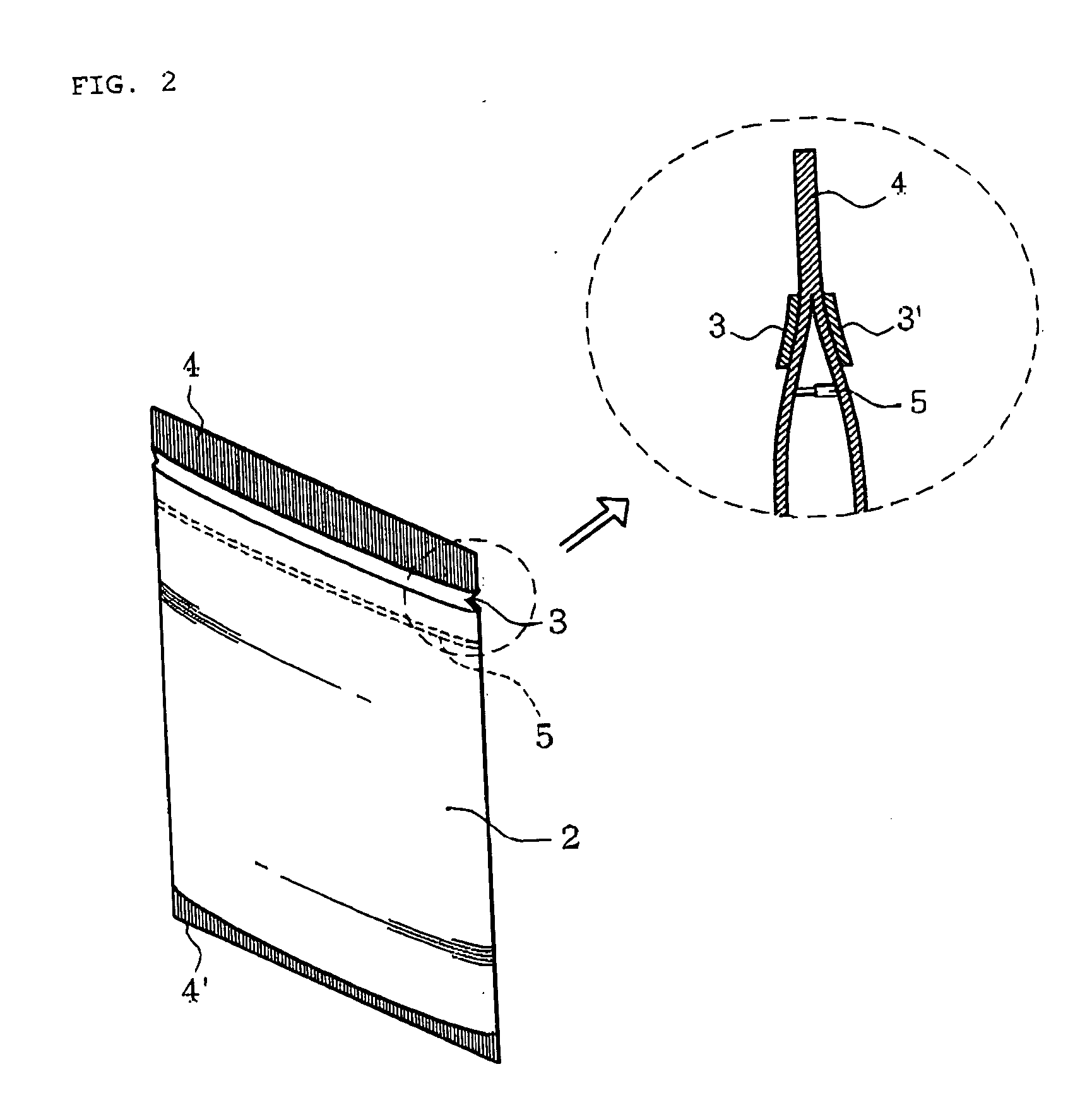 Plastic film bag with tear tapes