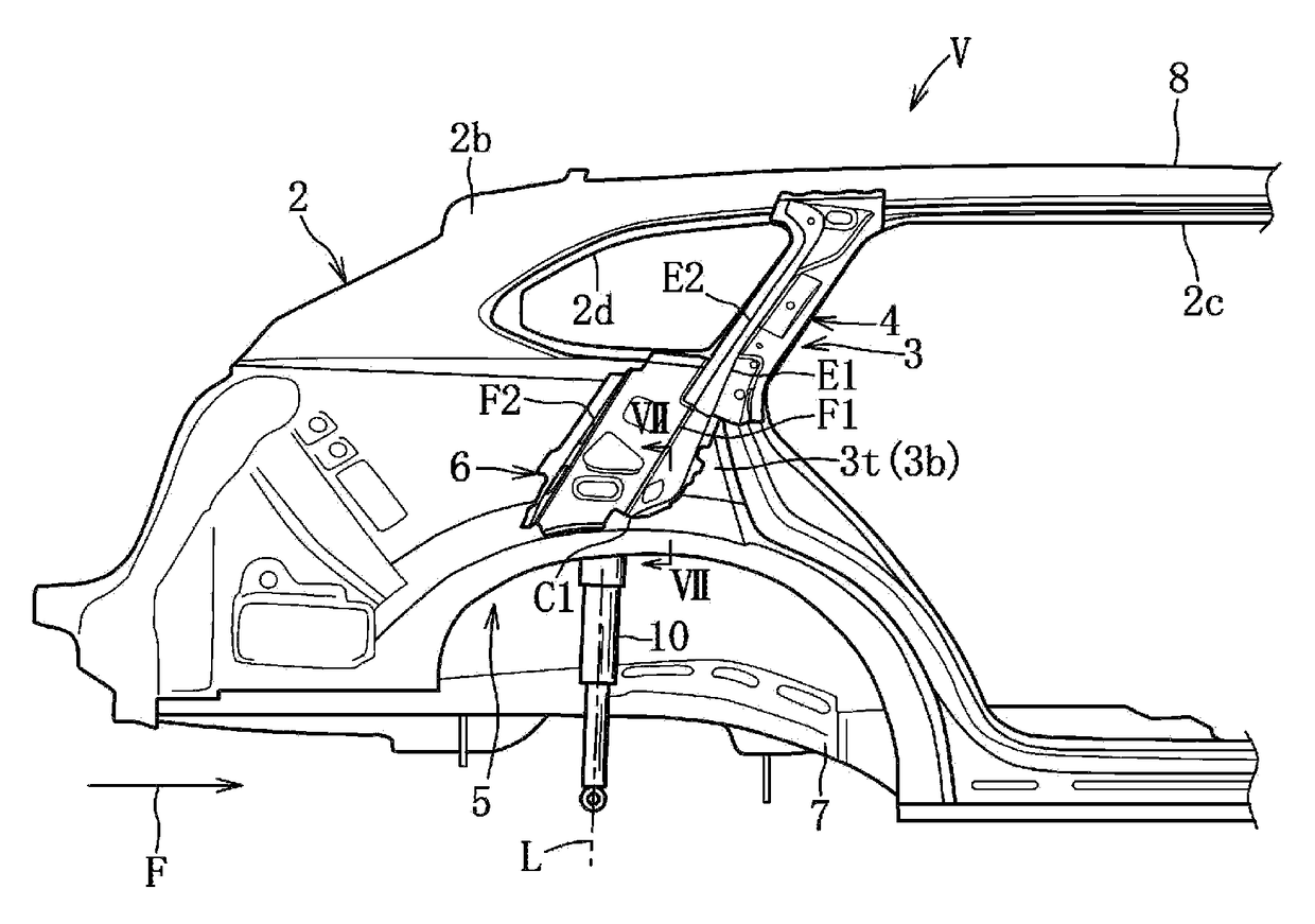 Rear vehicle-body structure of vehicle