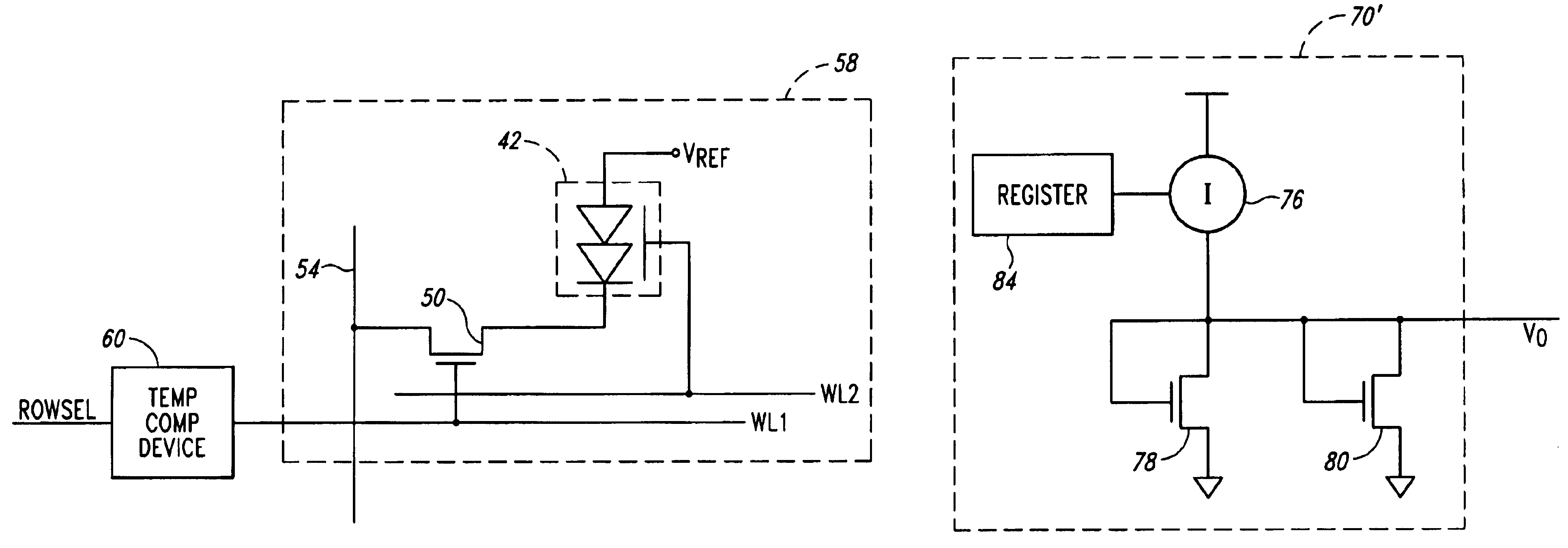 Temperature compensated T-RAM memory device and method