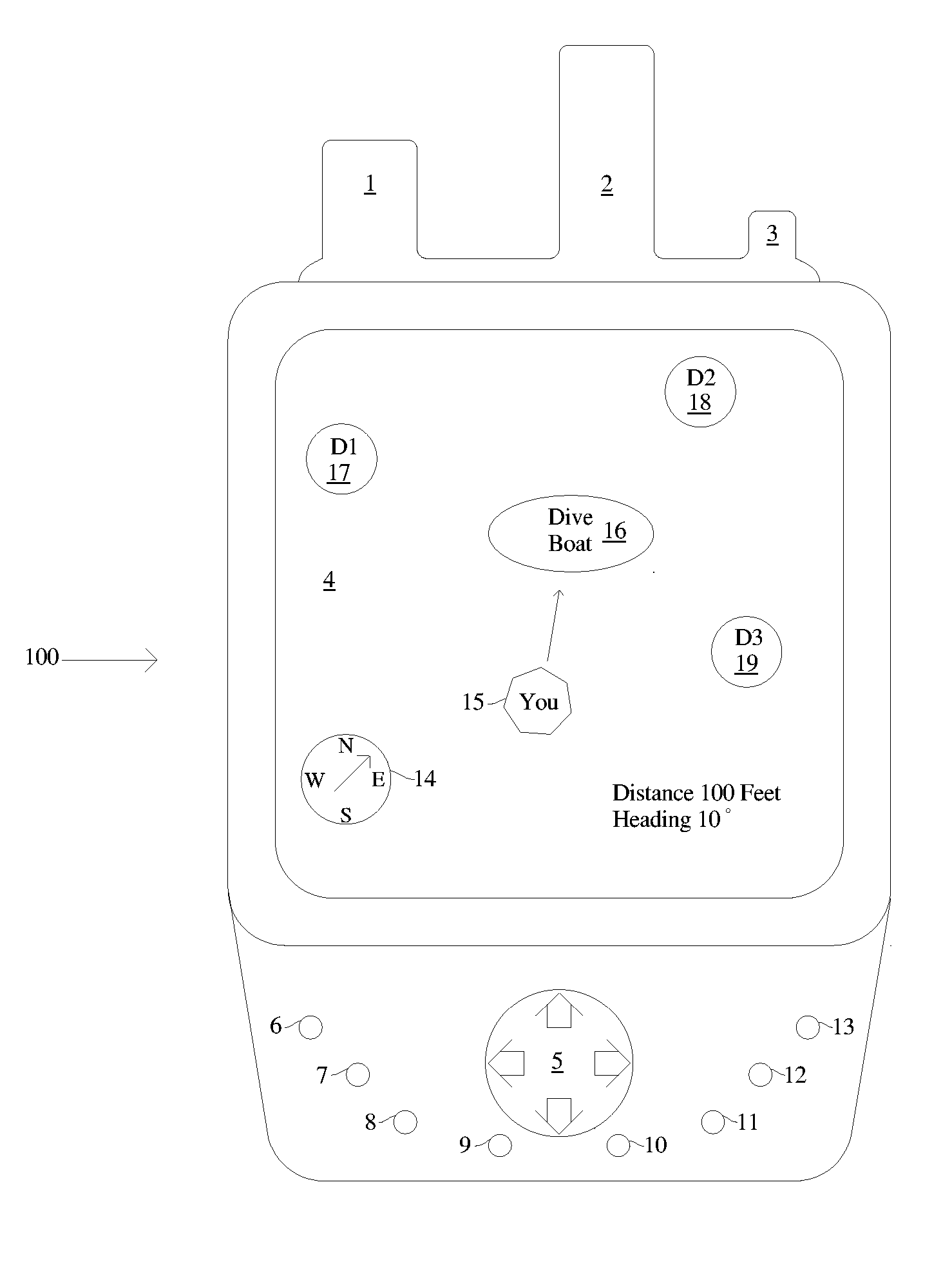 Scuba diver surface location, navigational and communication device and method