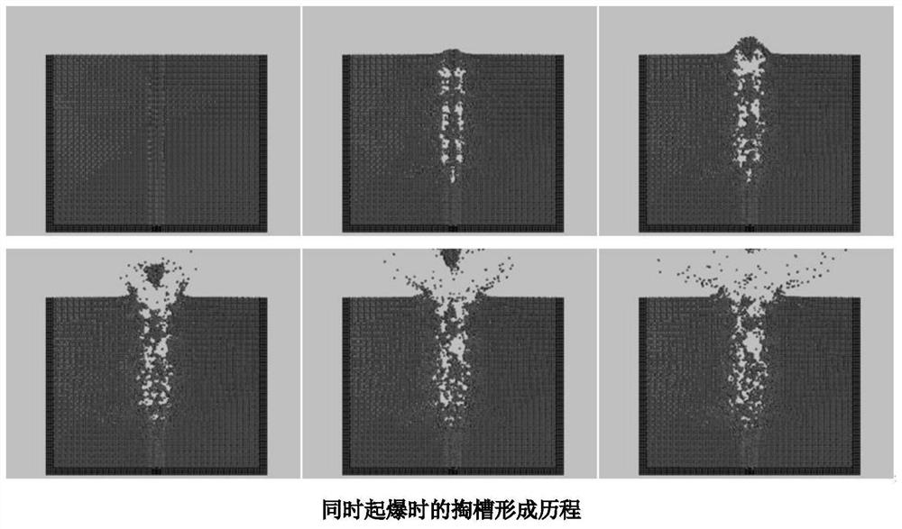 In-hole delayed segmented detonating slotting structure and a slotting method