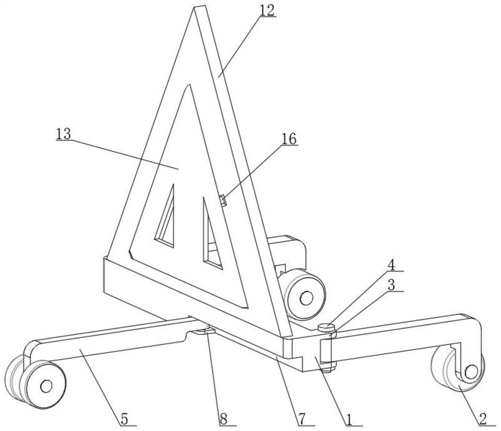 Warning triangular board with storage structure