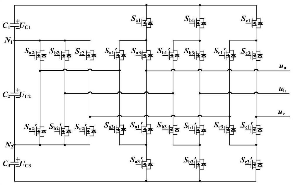 Four-level converter voltage balance modulation method
