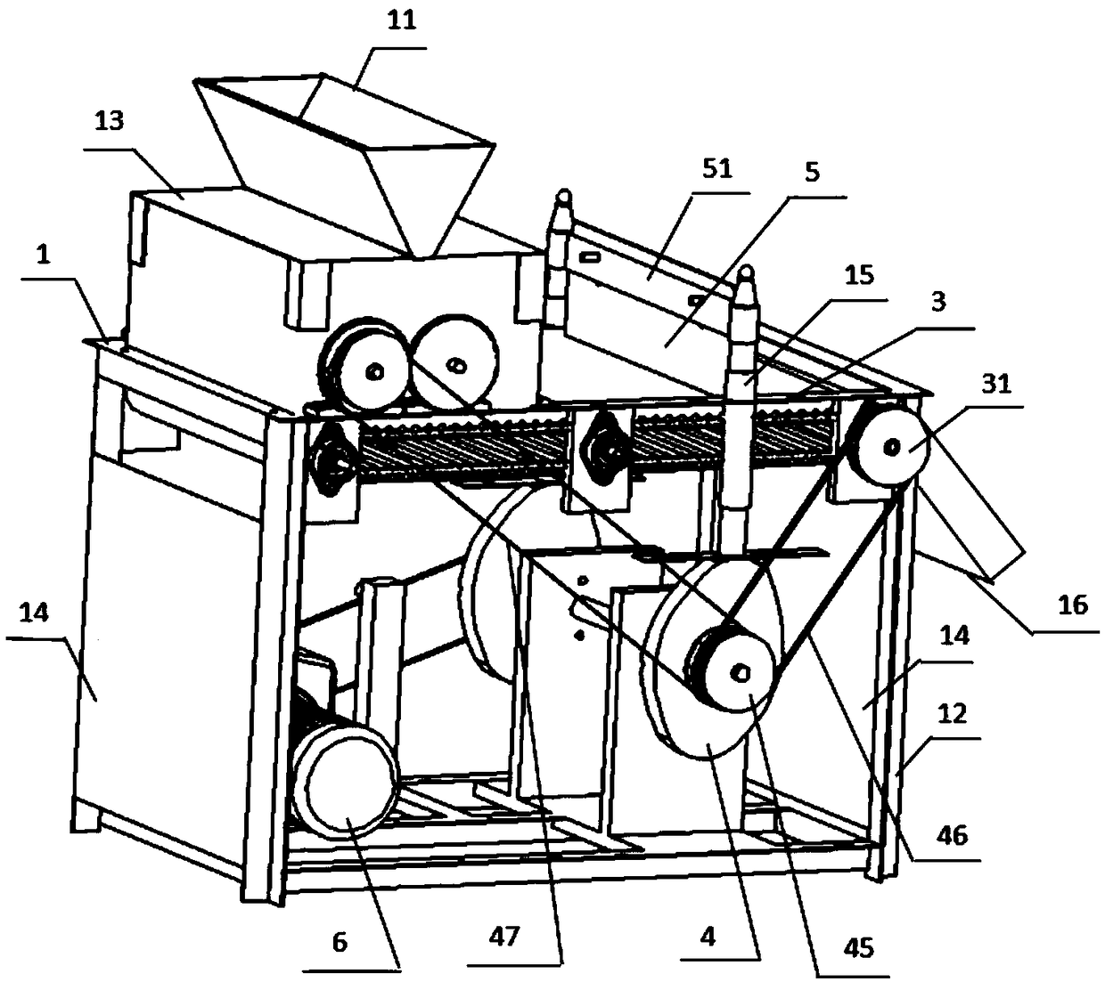 Regular shape crushing and cutting device for waste power battery inner core