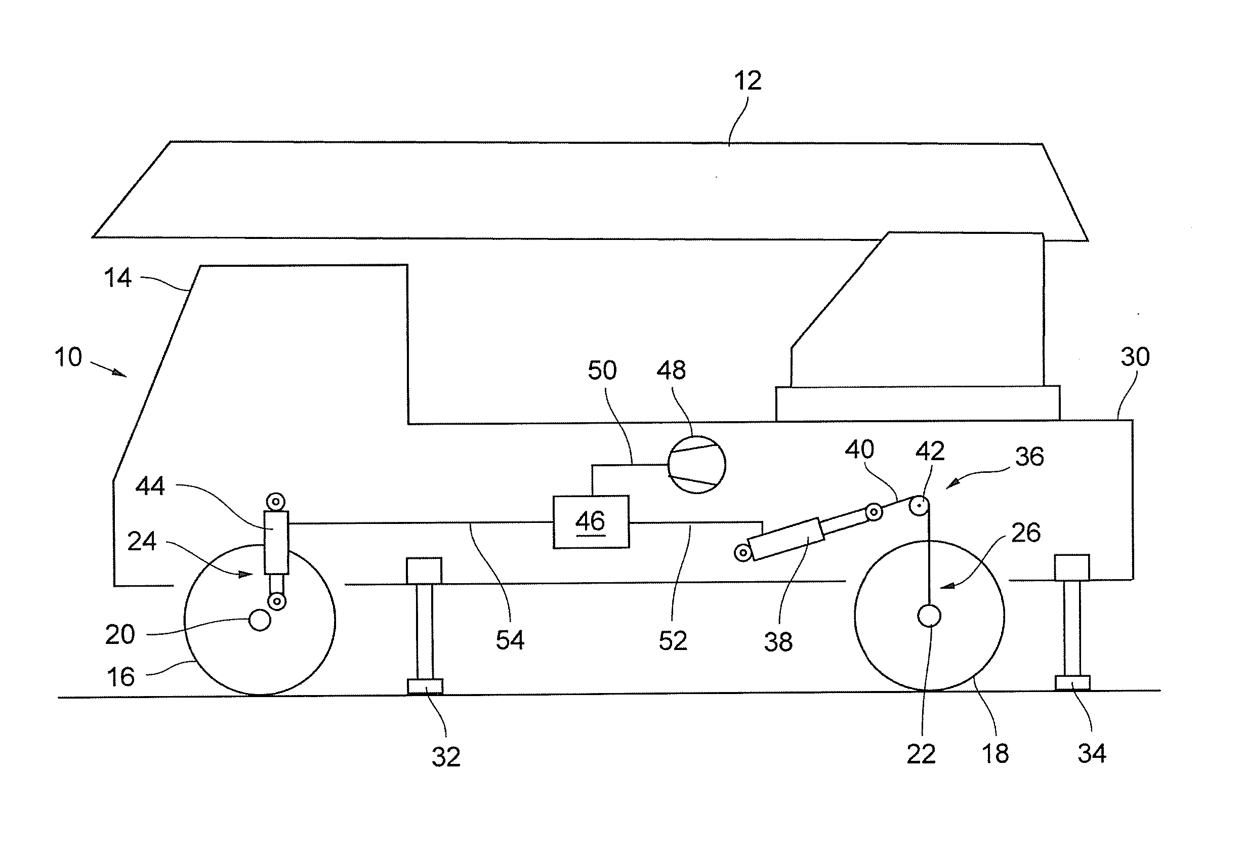 Utility vehicle with jacking system and stabilization means