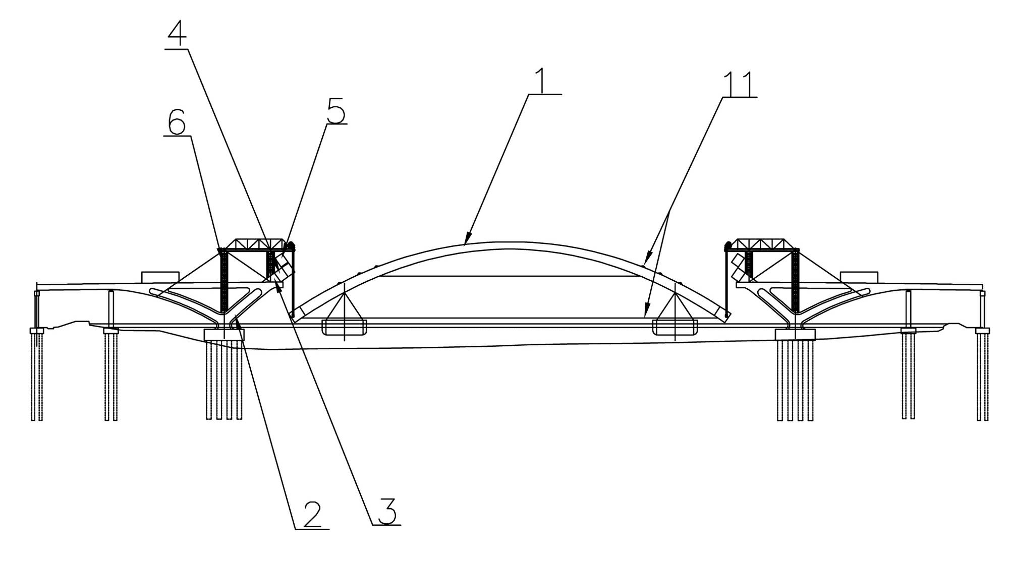 Lifting installation method of integral bridge arch rib