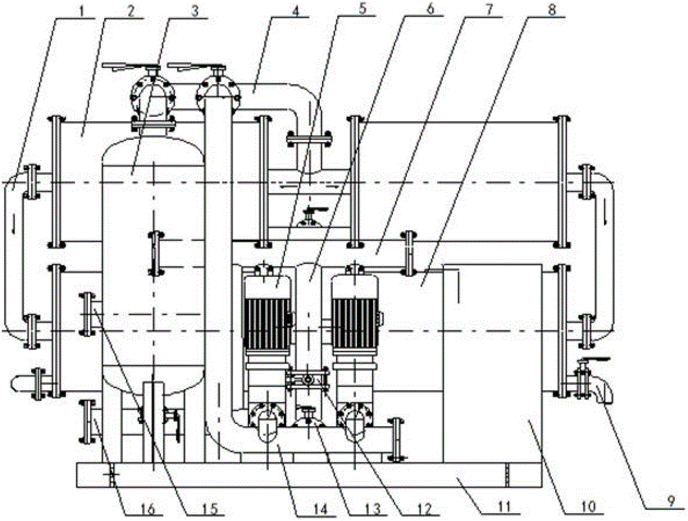 Pressurization back-washing and recharging fine filter unit