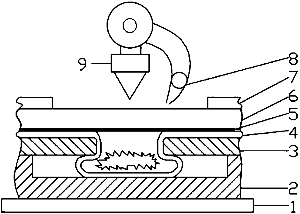 Method and device for improving laser shock riveting forming connecting strength