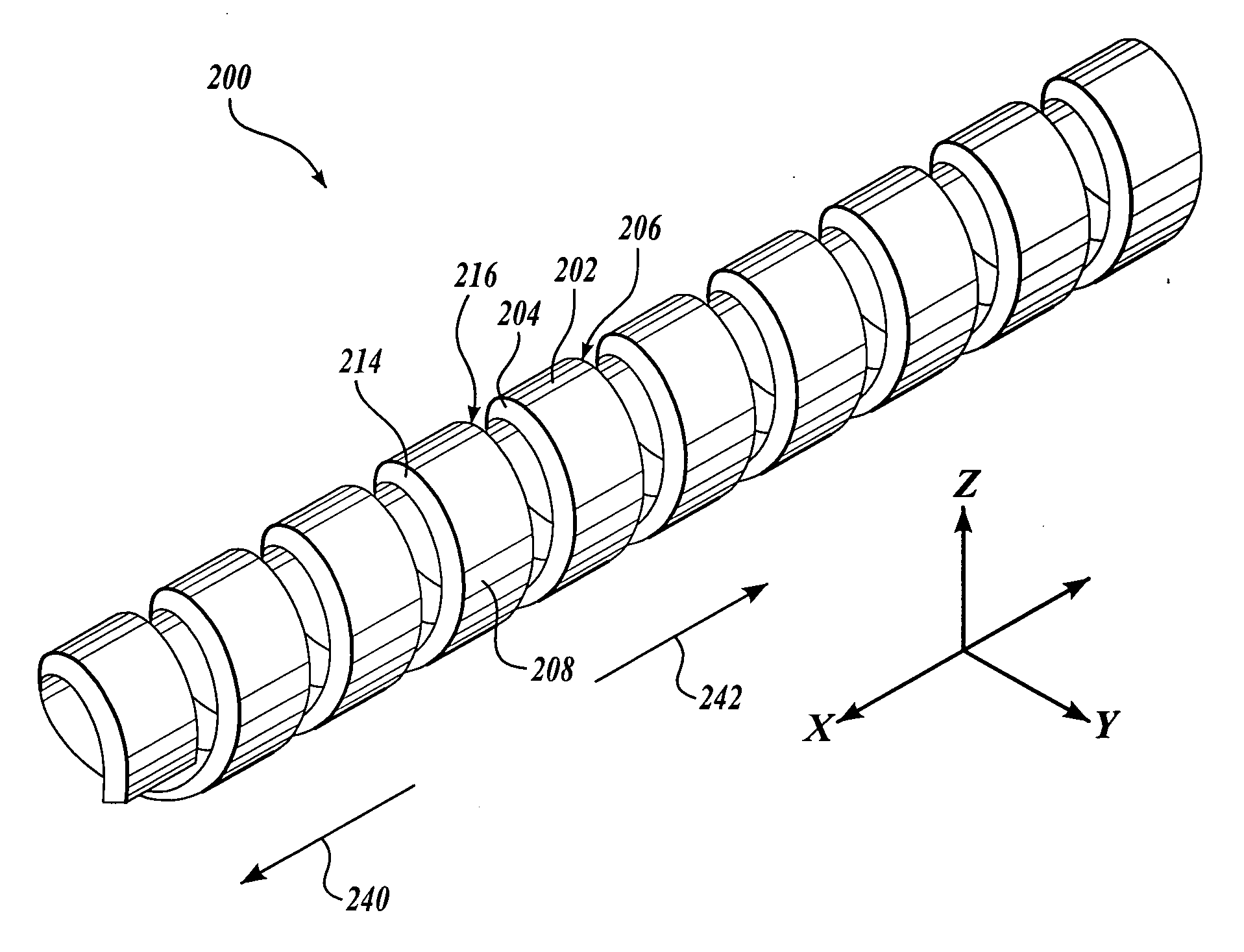 Flexible device shaft with angled spiral wrap