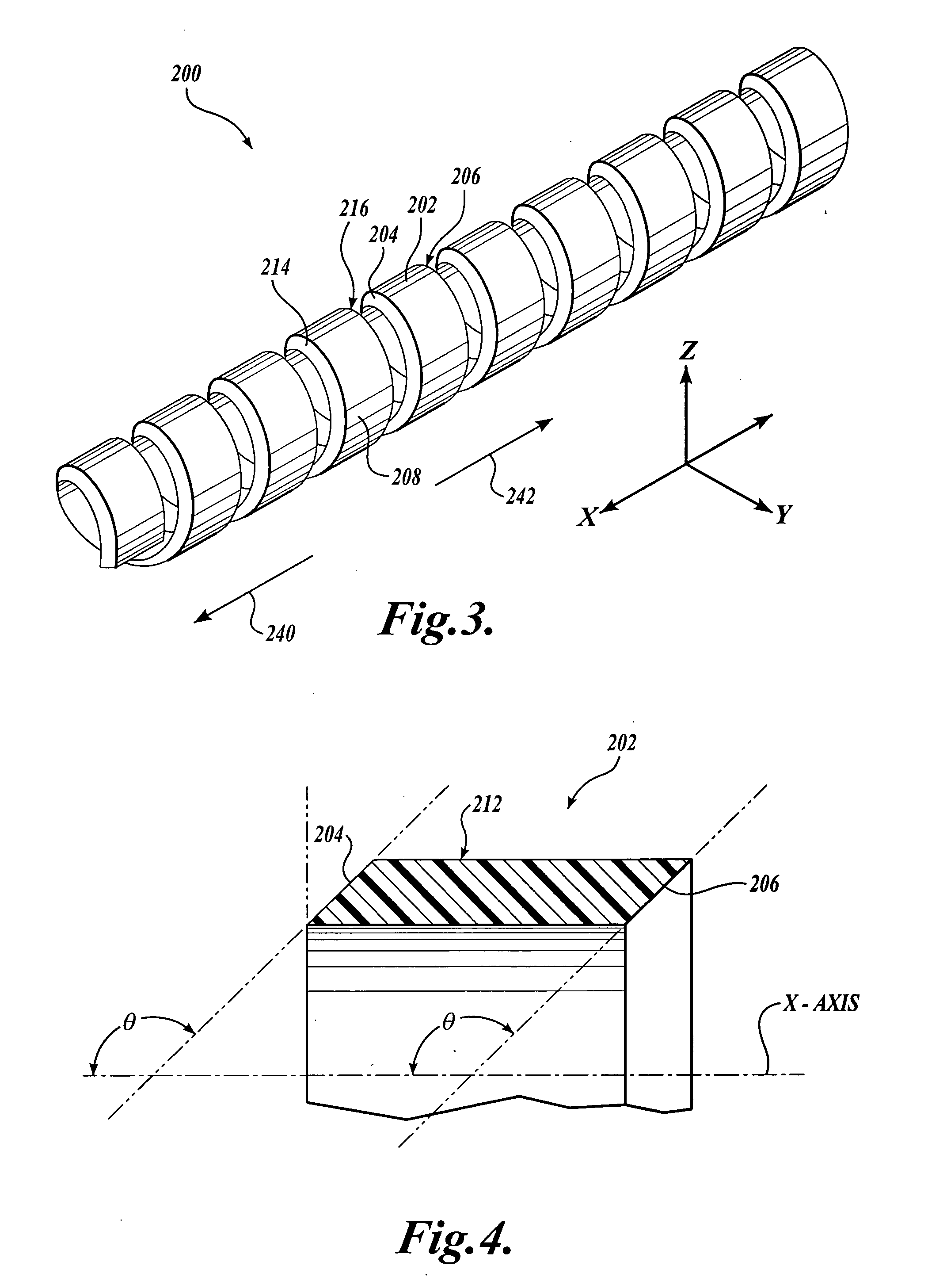 Flexible device shaft with angled spiral wrap