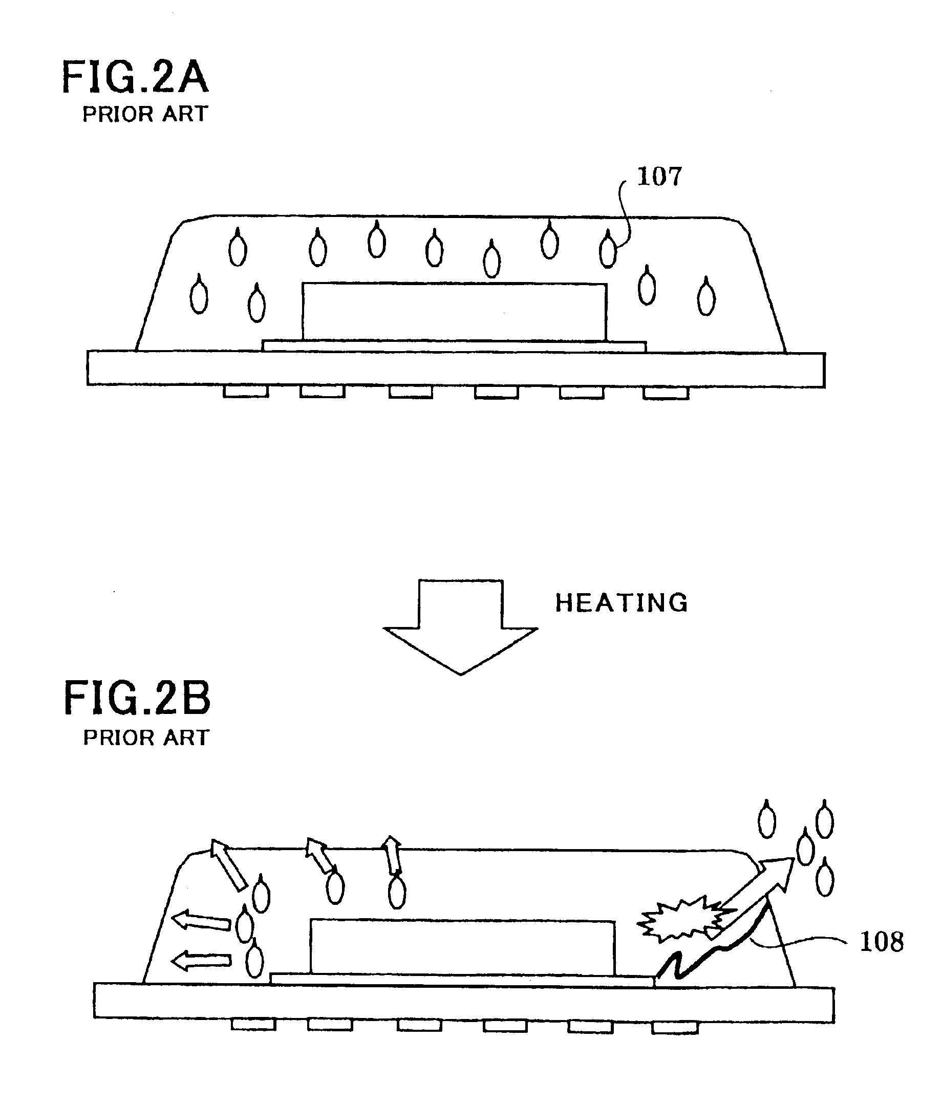 Semiconductor device in which a semiconductor chip mounted on a printed circuit is sealed with a molded resin