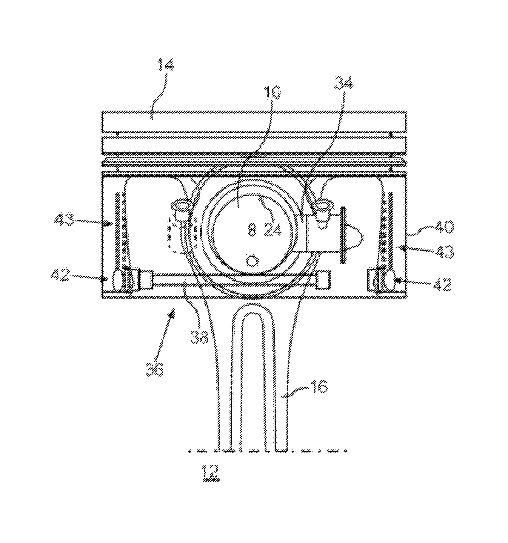 Piston arrangement for a combustion chamber of an internal combustion engine, having a variable compression ratio