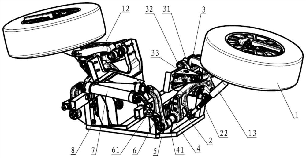 Amphibious vehicle turnover suspension structure and amphibious vehicle