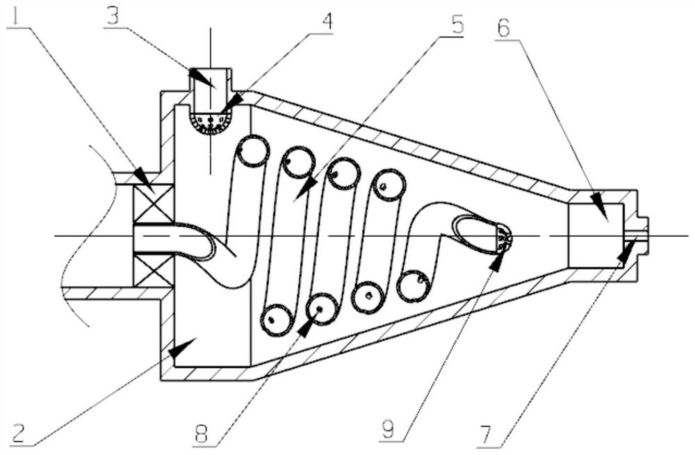 Spiral pipe type air atomizing nozzle