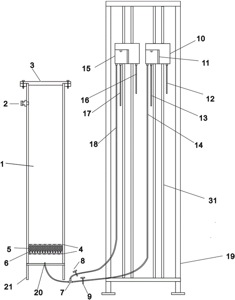 Aeration zone soil adsorption parameter tester based on weak adsorption pollutants