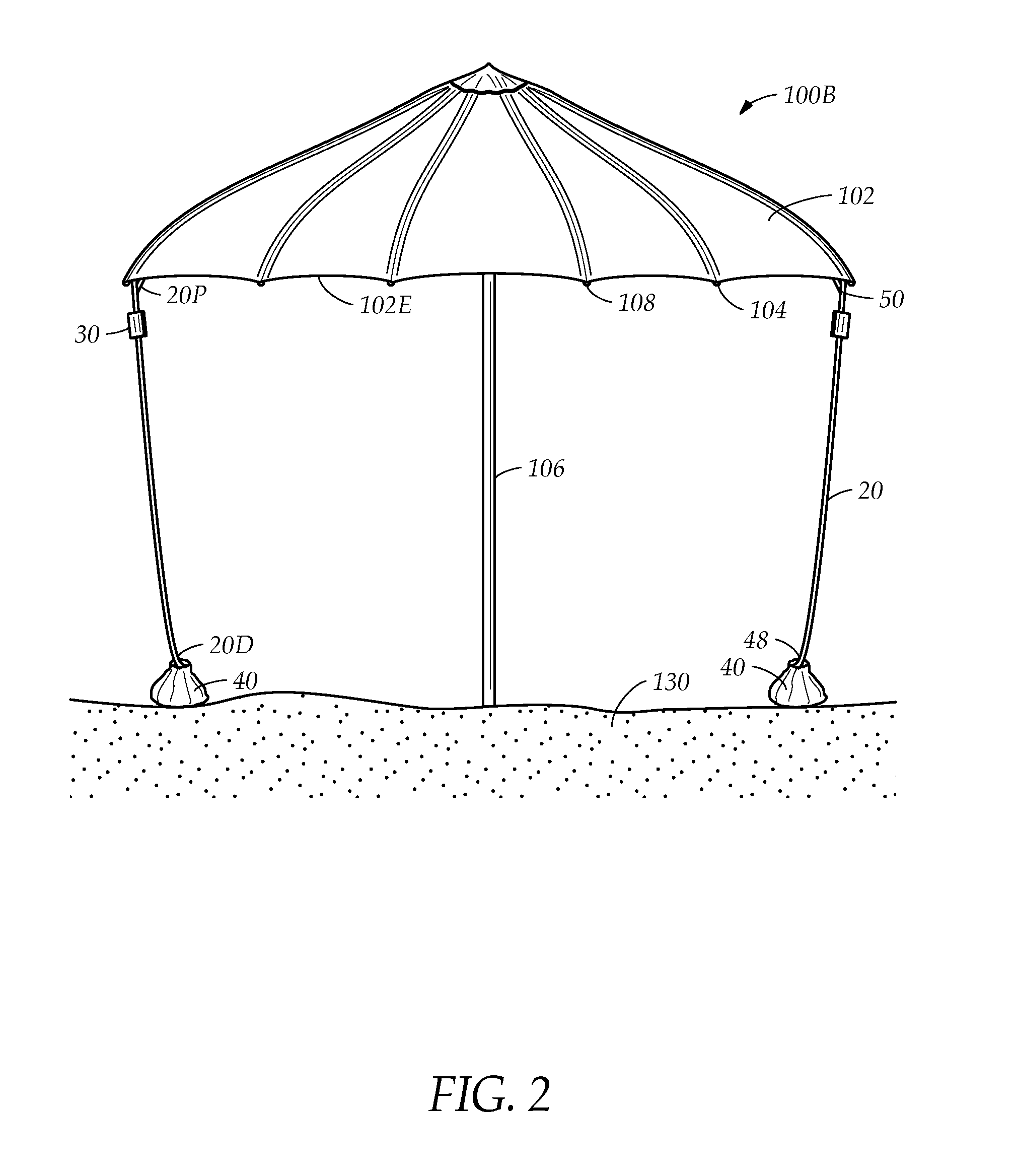 Outdoor umbrella stabilizer system