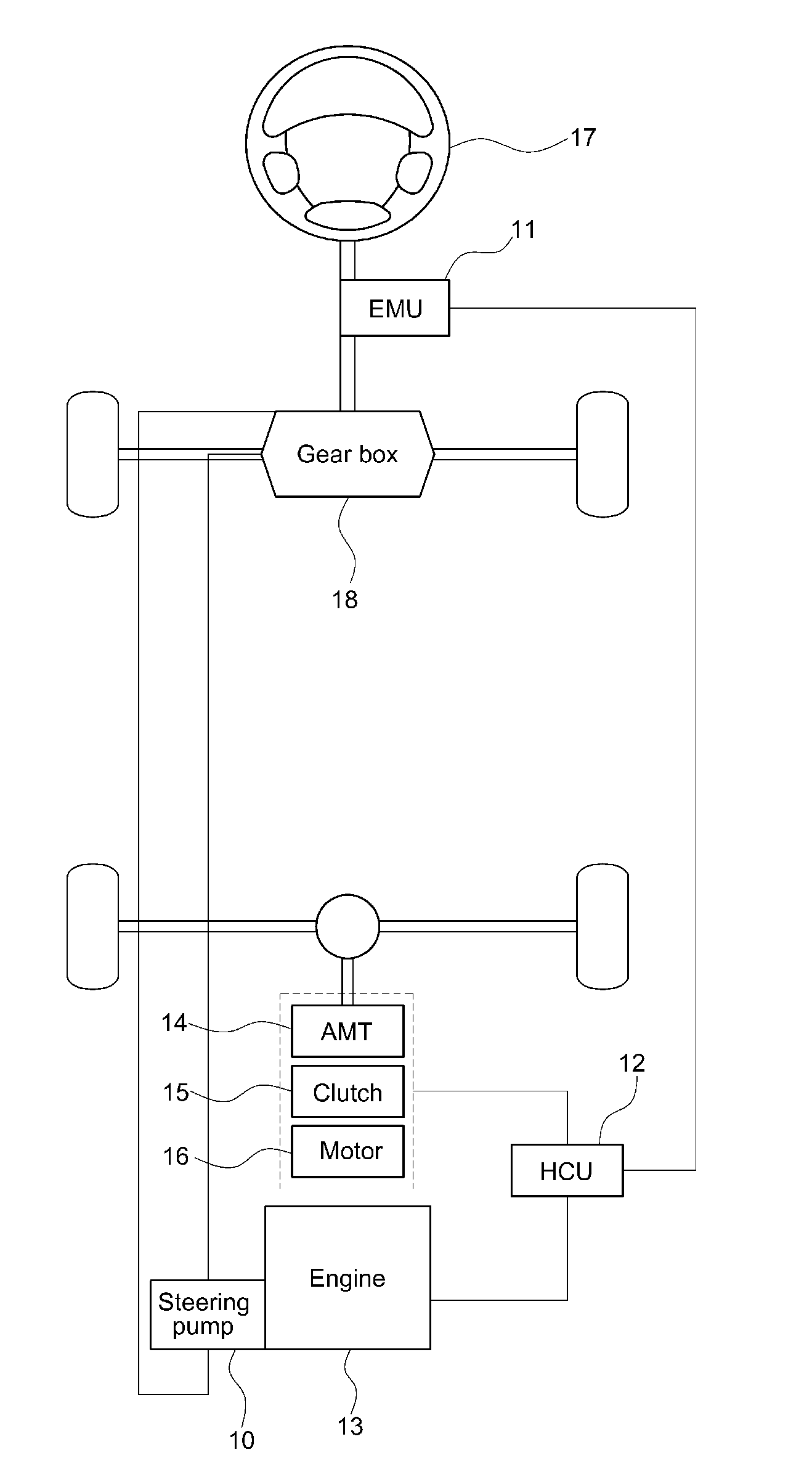 Steering apparatus for hev and method of controlling the same