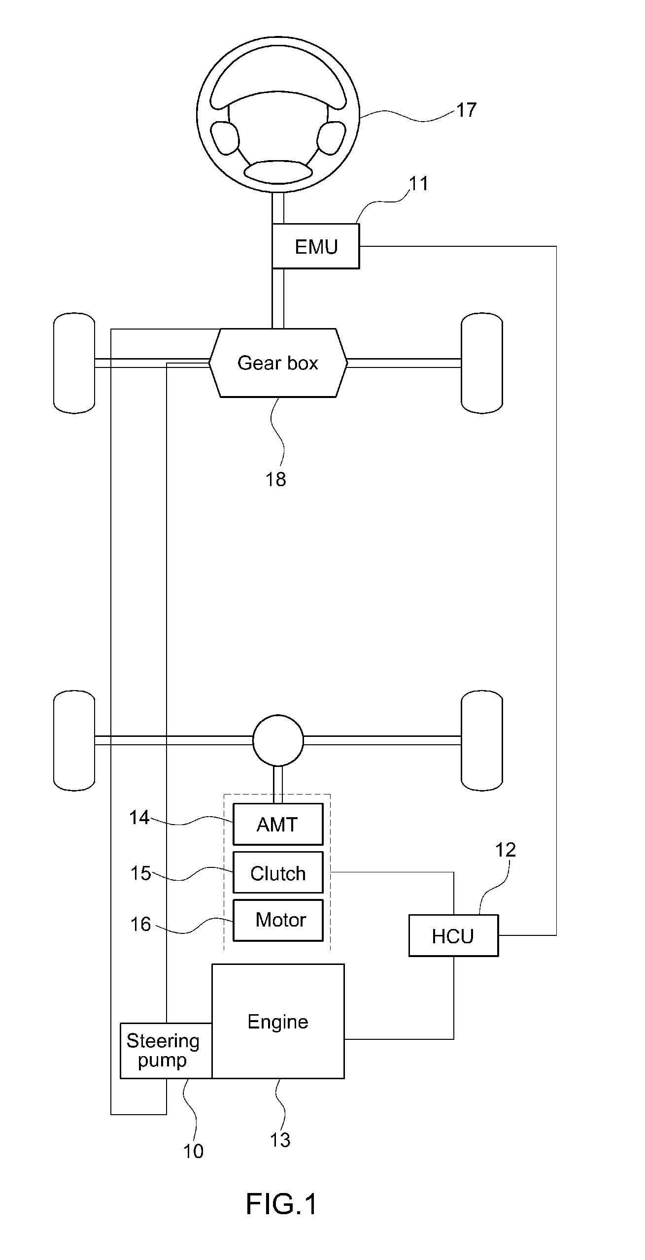 Steering apparatus for hev and method of controlling the same