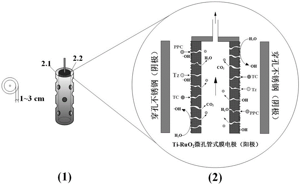 Advanced treatment device for nitrogen-containing heterocyclic ring compound chemical tail water and combination technology thereof