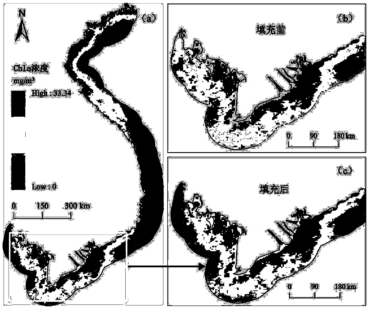 Method for quantitatively evaluating influence of offshore aquaculture pond on concentration of offshore Chl-a