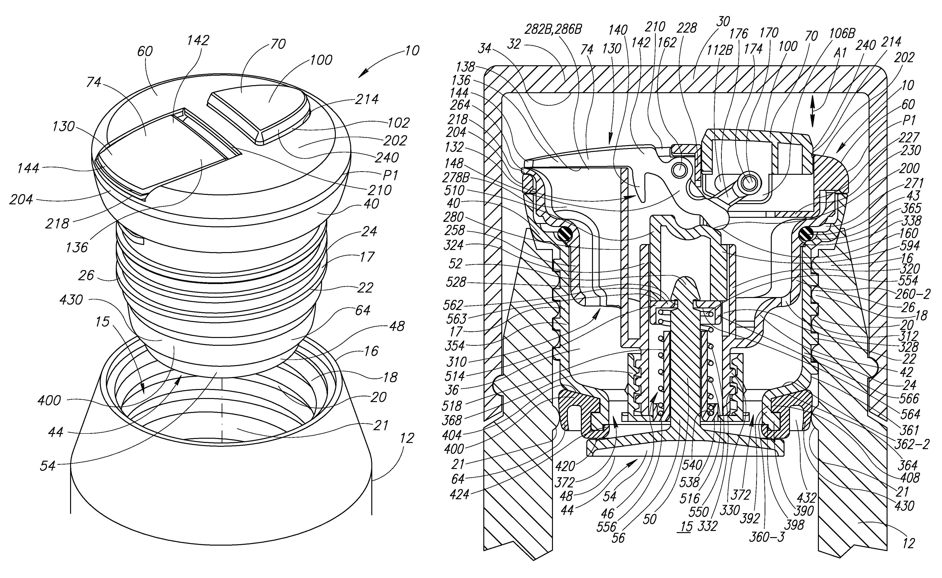 Bottle stopper having pushbutton and movable plug