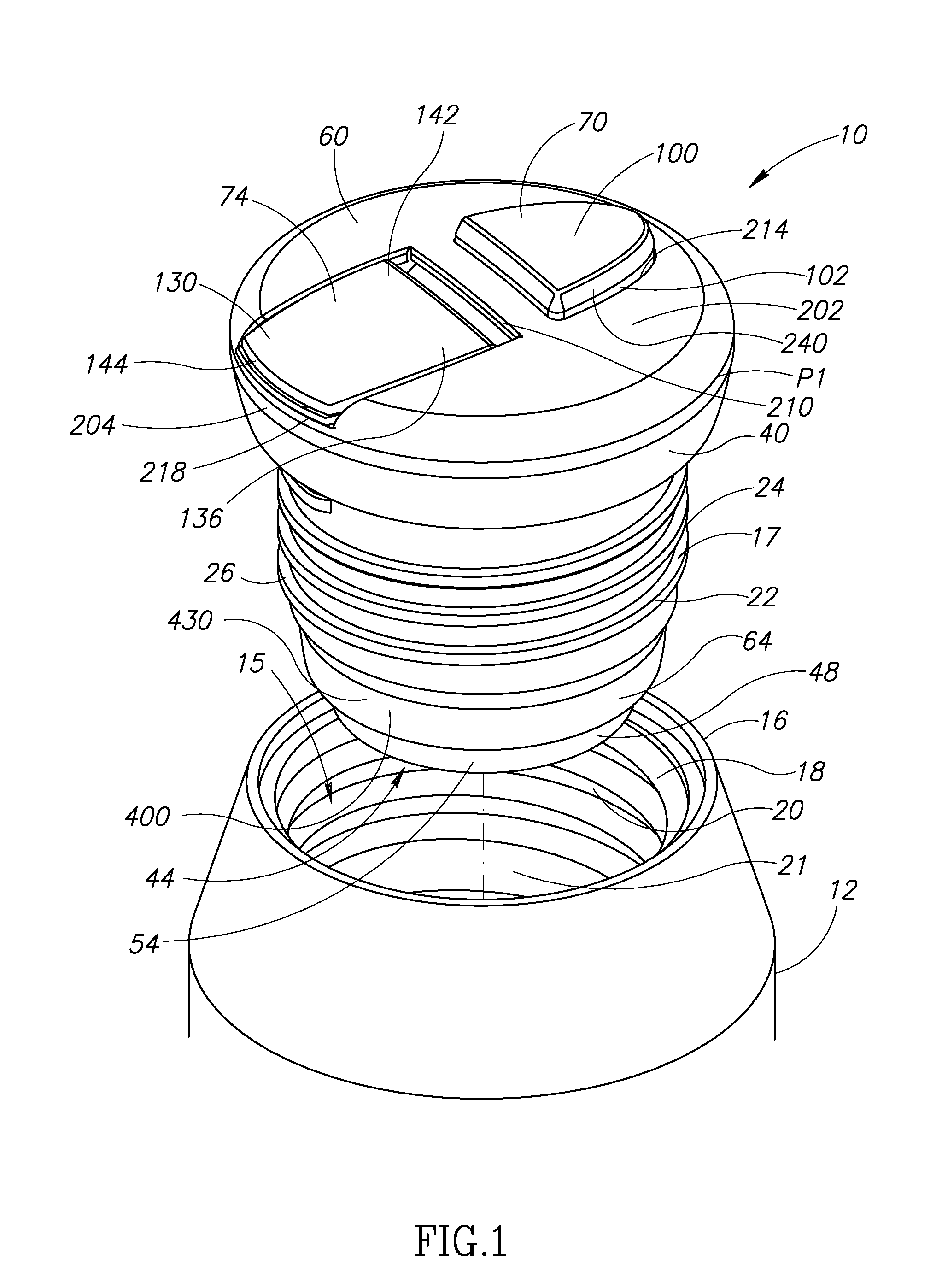 Bottle stopper having pushbutton and movable plug