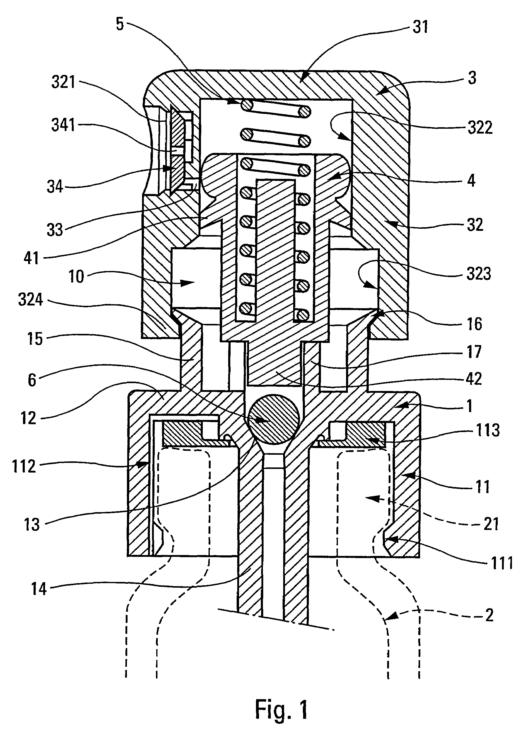 Fluid dispenser member and a dispenser including such a member