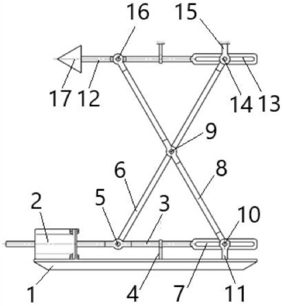 X-shaped throttling mechanism with connecting rod sliding groove