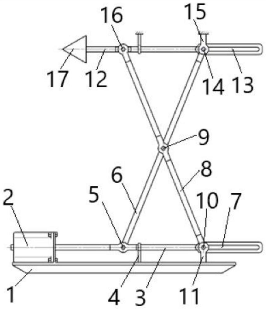 X-shaped throttling mechanism with connecting rod sliding groove