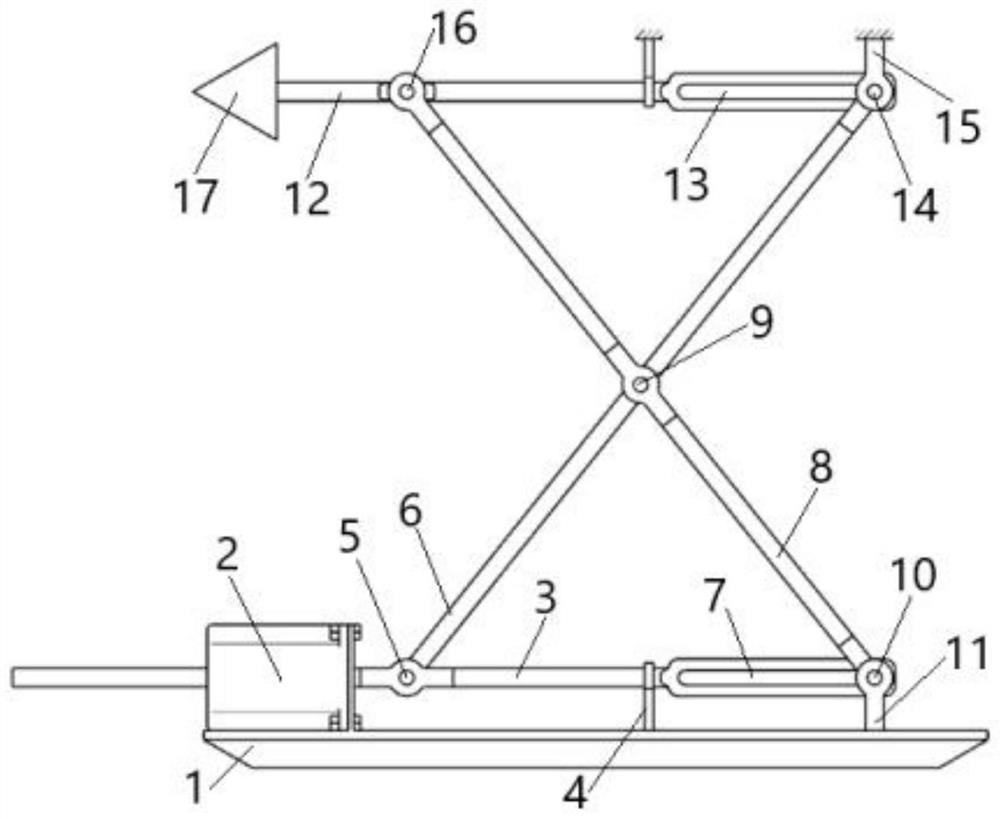 X-shaped throttling mechanism with connecting rod sliding groove