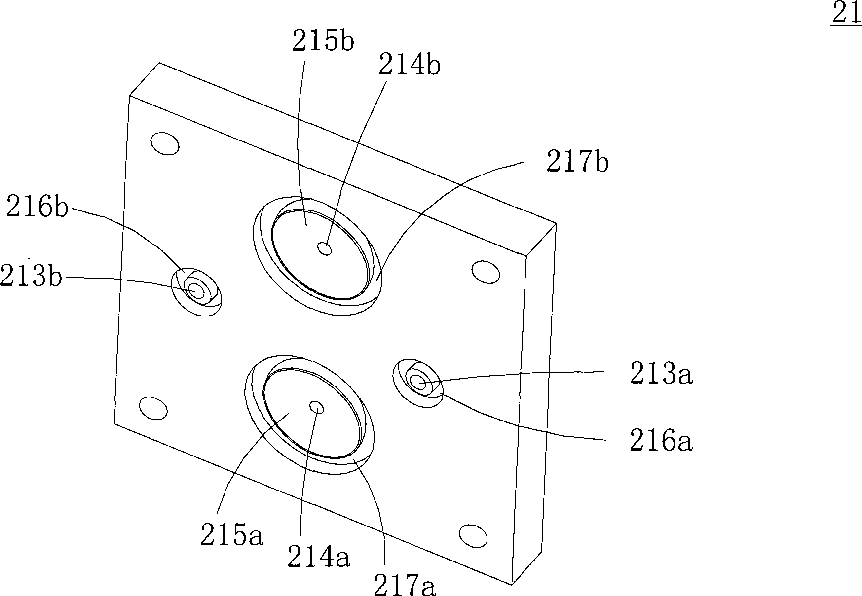 Multi-flow passage fluid conveying device