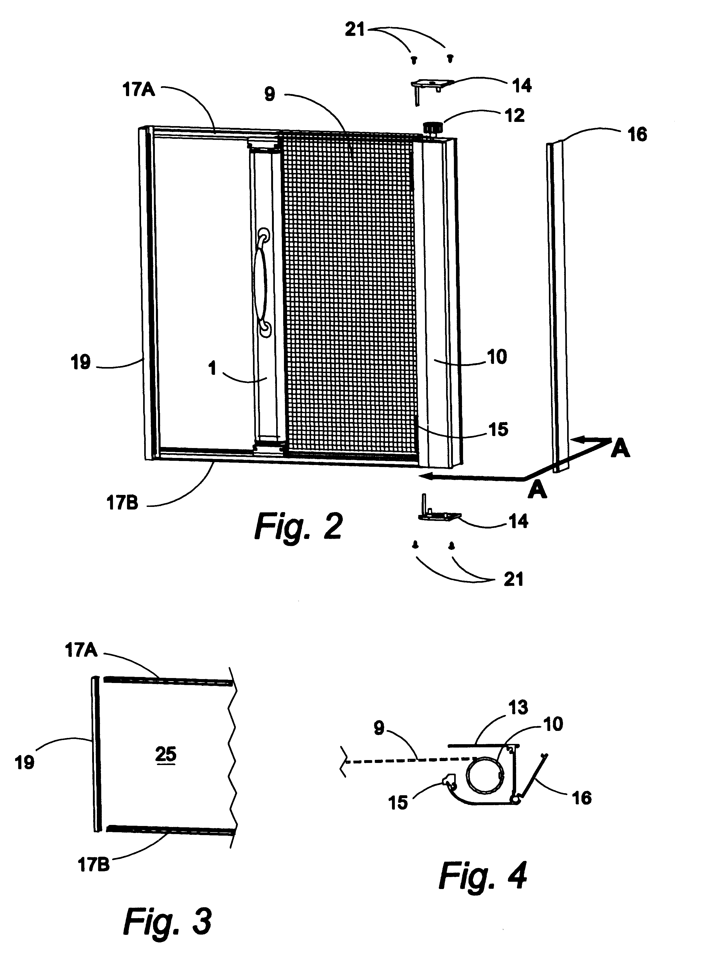 Retracting screen frame and mechanism for door or window