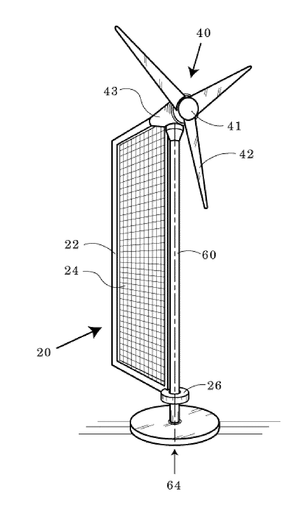 Integrated wind turbine and solar energy collector