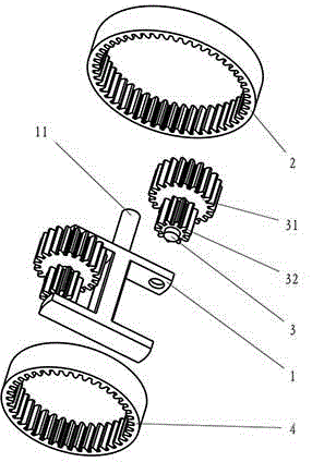 Wheel diameter difference member speed reducer