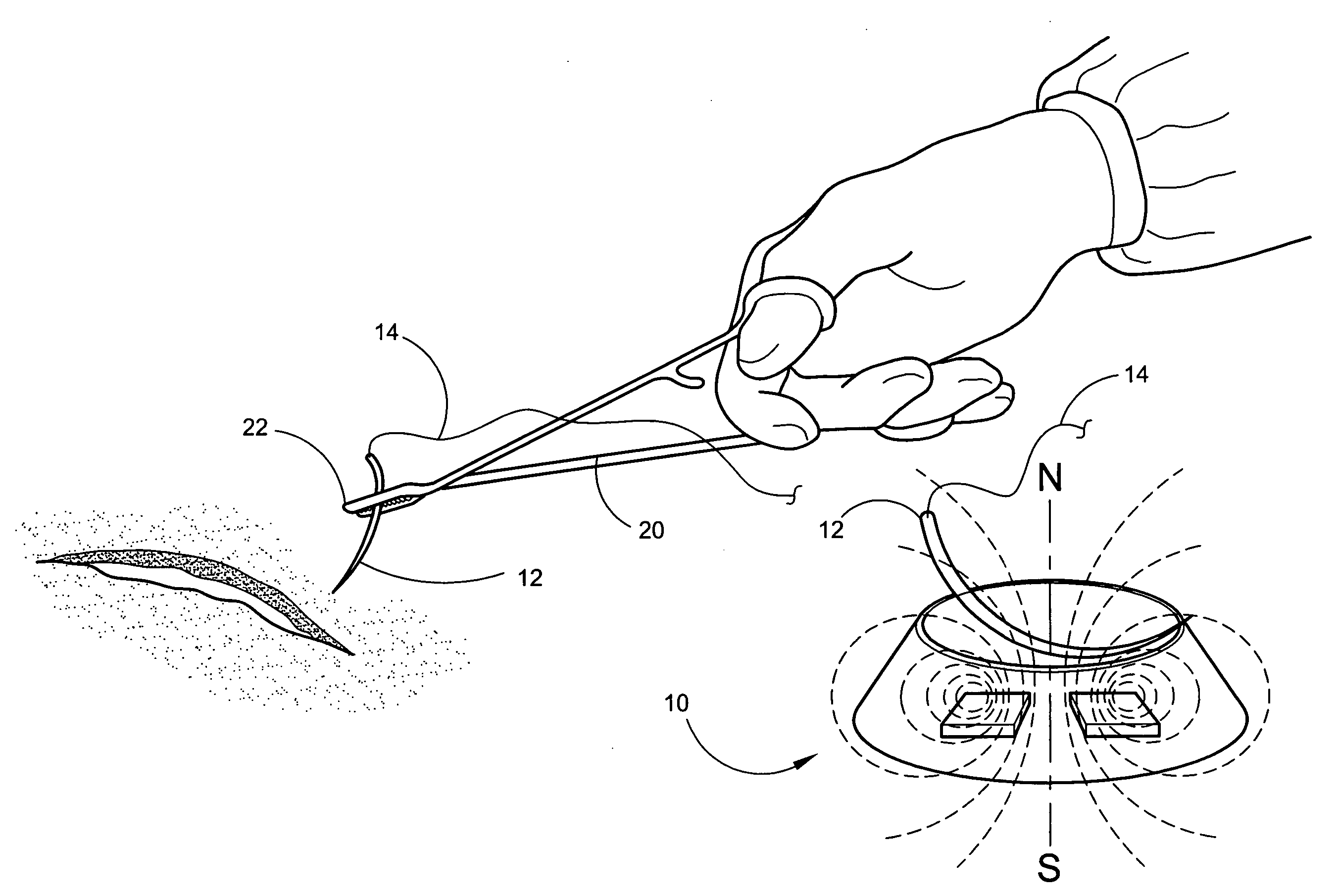 Magnetic needle positioner