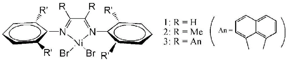 Ethylene acenaphthylene (alpha-diimine) nickel complex/alkyl aluminum chloride combined catalyst