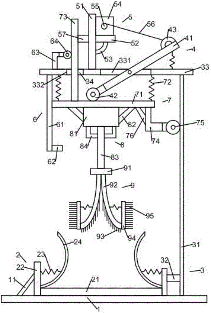 Washing device for containers for chemical experiments of senior middle schools