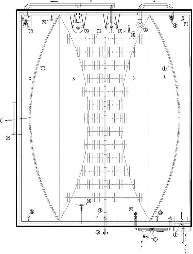 Sewage treatment system and method through nitrogen and phosphorus removal constant water level sequencing batch activated sludge process