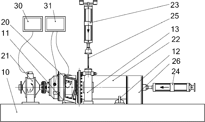 Mixing drum drive reducer static test device