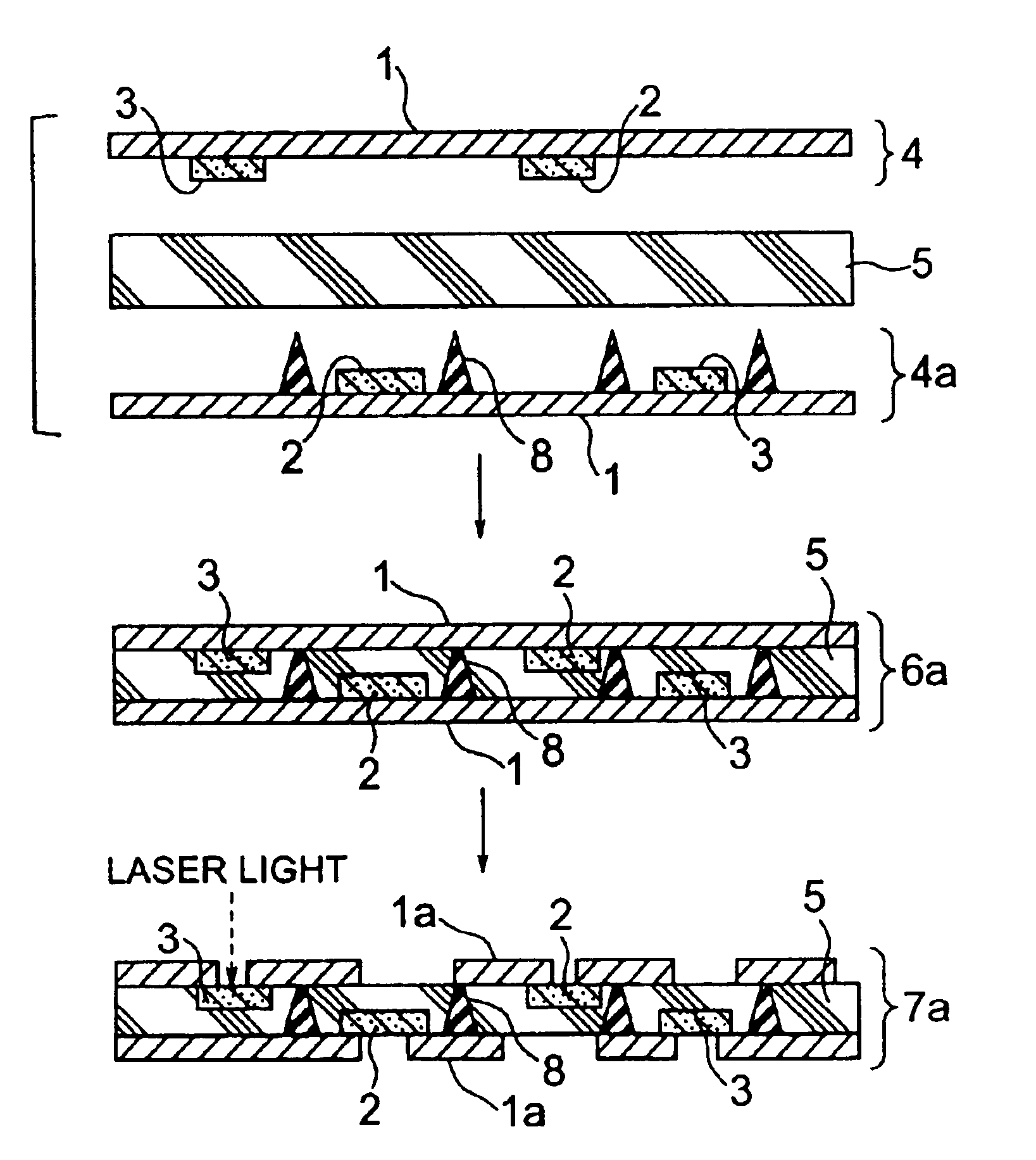 Wiring board provided with passive element and cone shaped bumps