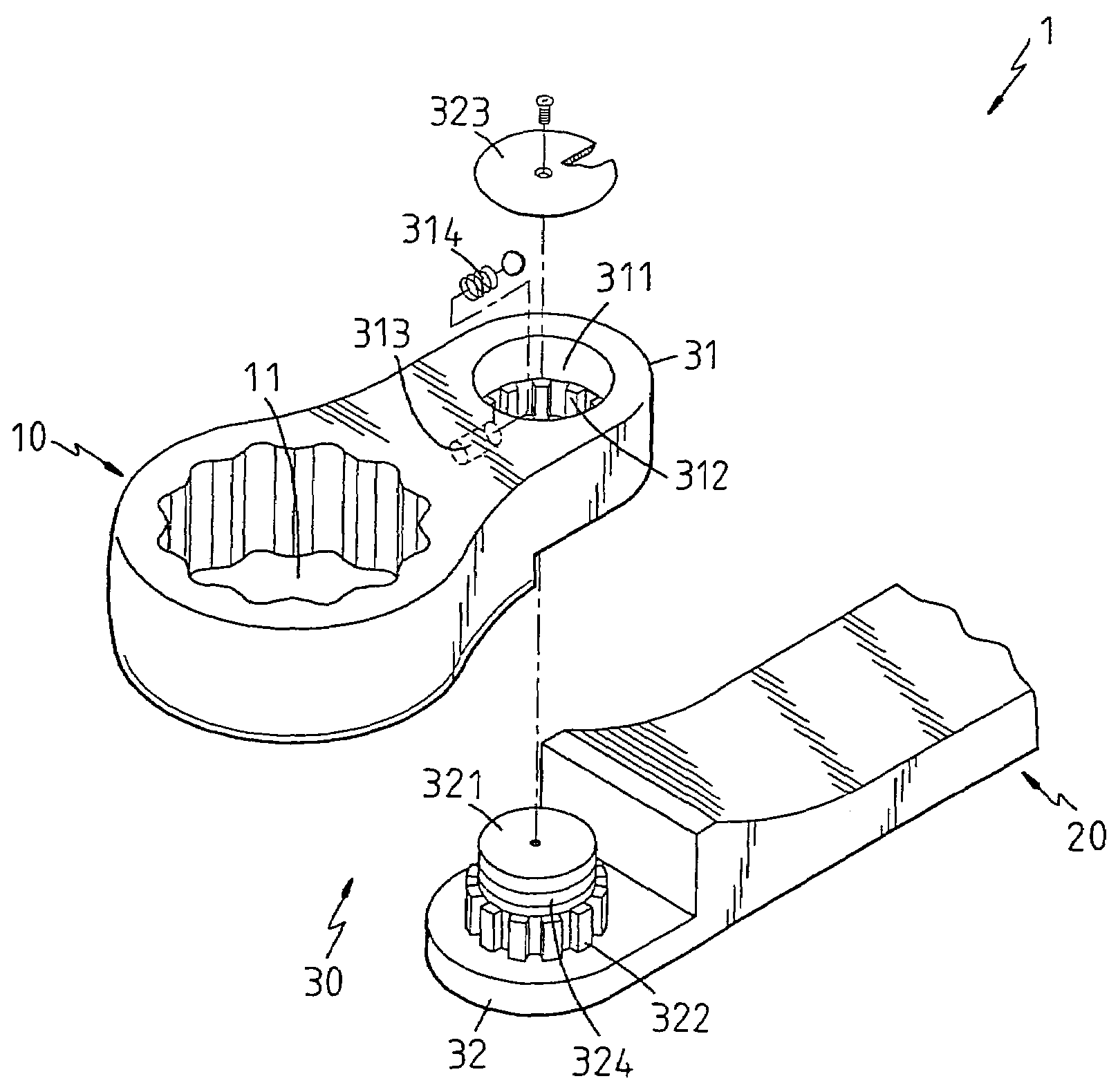 Pivoting assembly of a hand tool